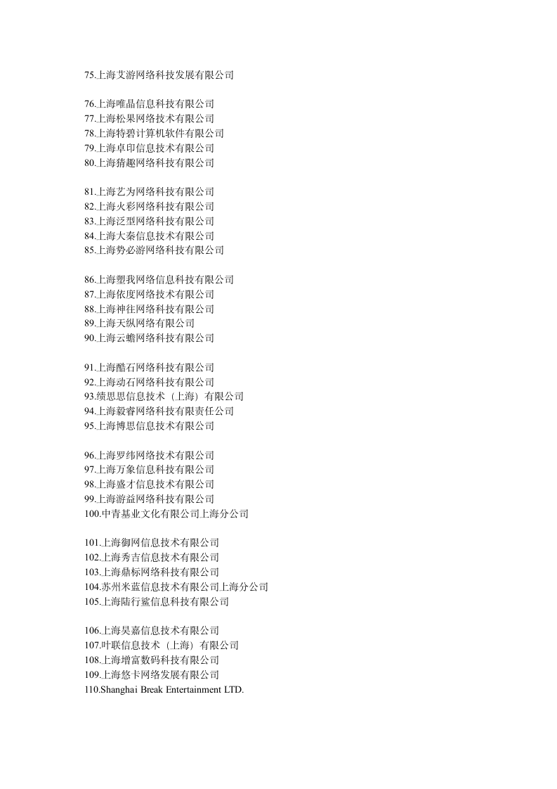 上海游戏业界公司大全第3页