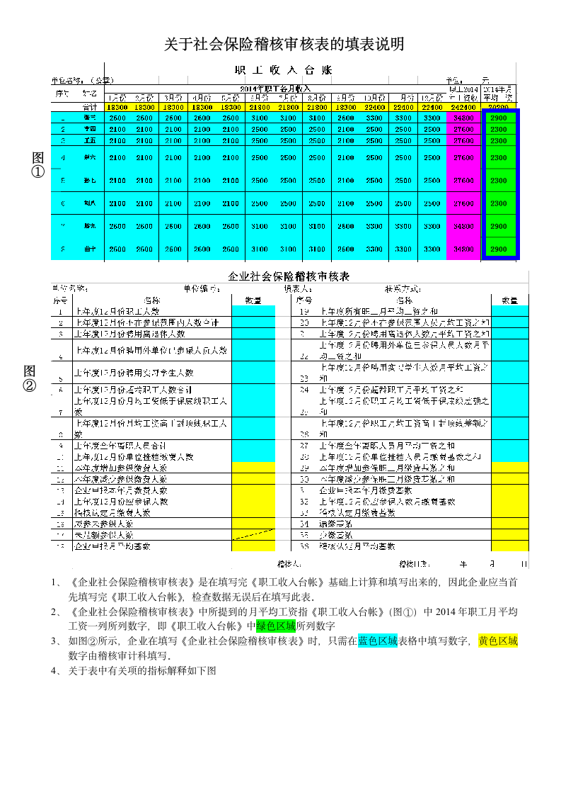 关于社会保险稽核审核表的填表说明