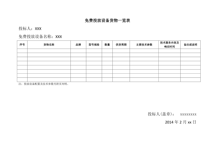 投标书目录第3页