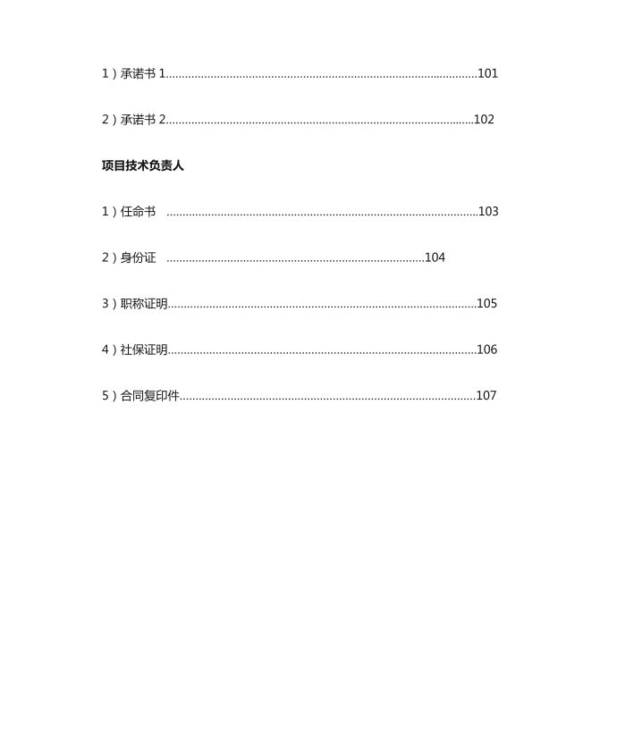 投标书目录第5页