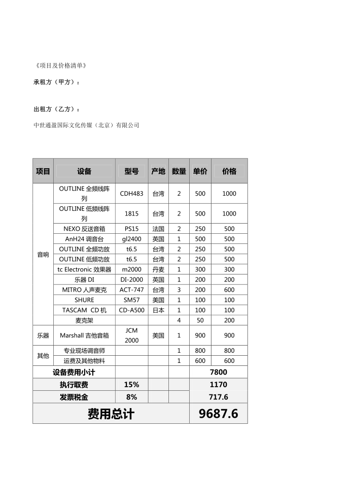 设备租赁合同合同第3页