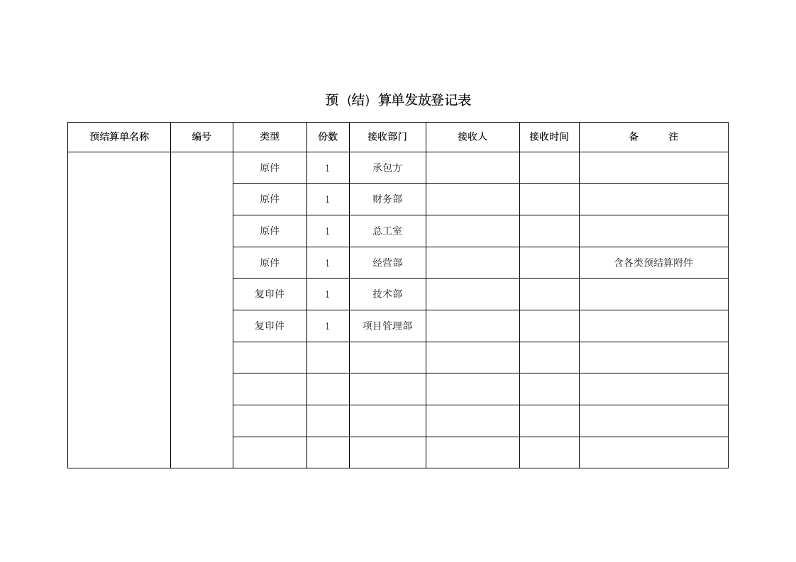 合同发放登记表第2页