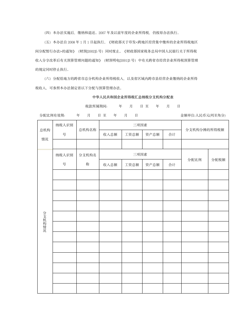 关于跨省汇总缴纳所得税文件第9页