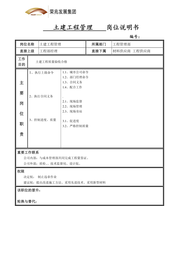 土建岗位说明书第1页