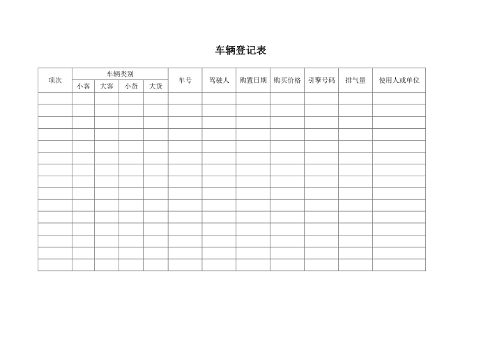 车辆登记表第1页