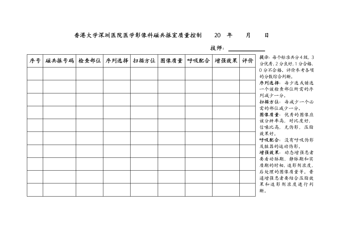 磁共振室质量控制