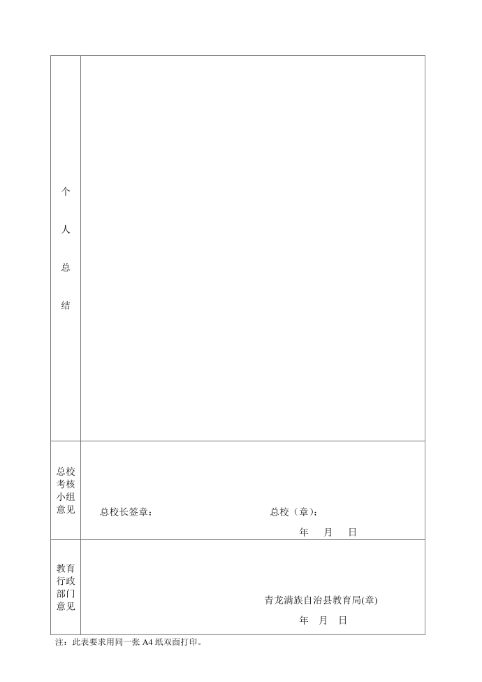 考核登记表第2页