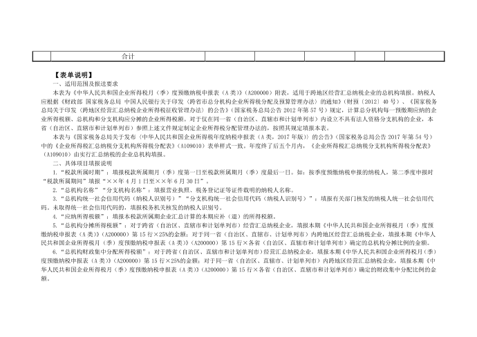 《A202000企业所得税汇总纳税分支机构所得税分配表》第2页