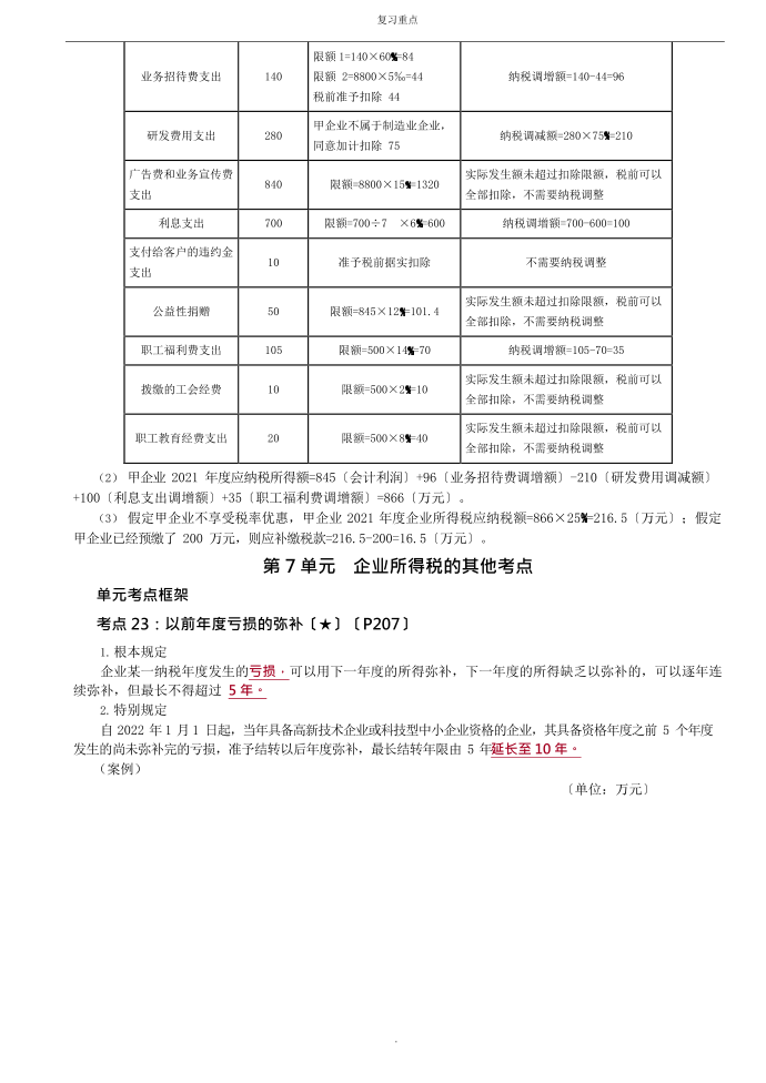 企业所得税应纳税额的计算（应用举例）、企业所得税的其他考点第2页