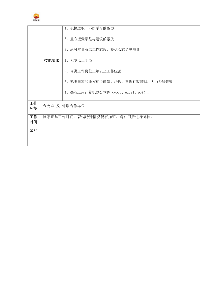 培训 岗位说明书第2页