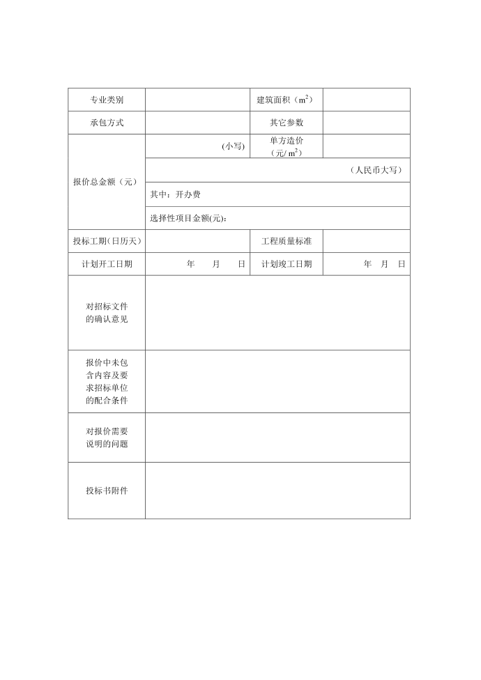 投标书(劳务项目）第2页