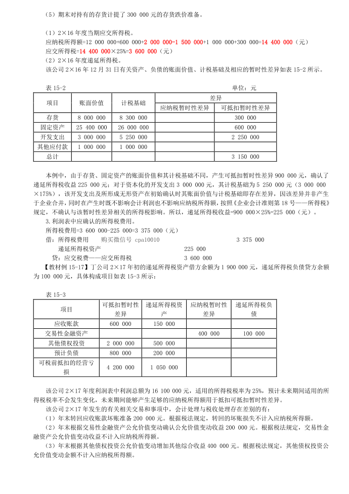 第67讲_当期所得税，递延所得税费用（或收益），所得税费用第3页