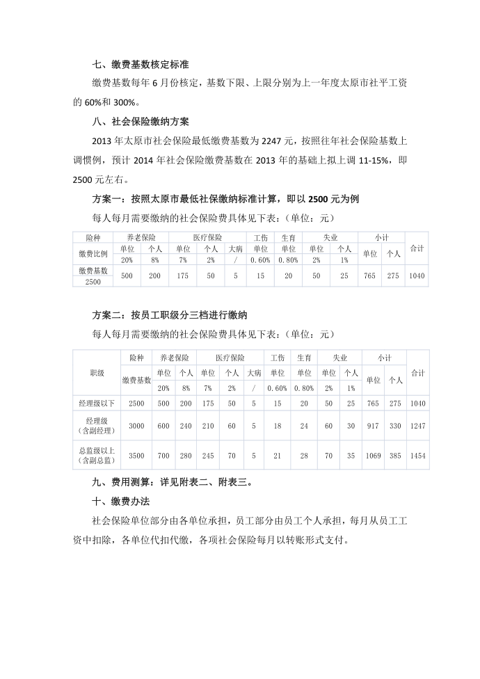 员工社会保险缴纳方案第2页