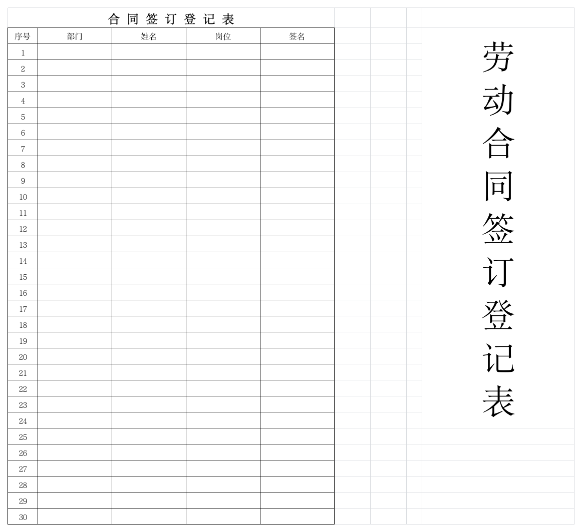 劳动合同登记表第1页