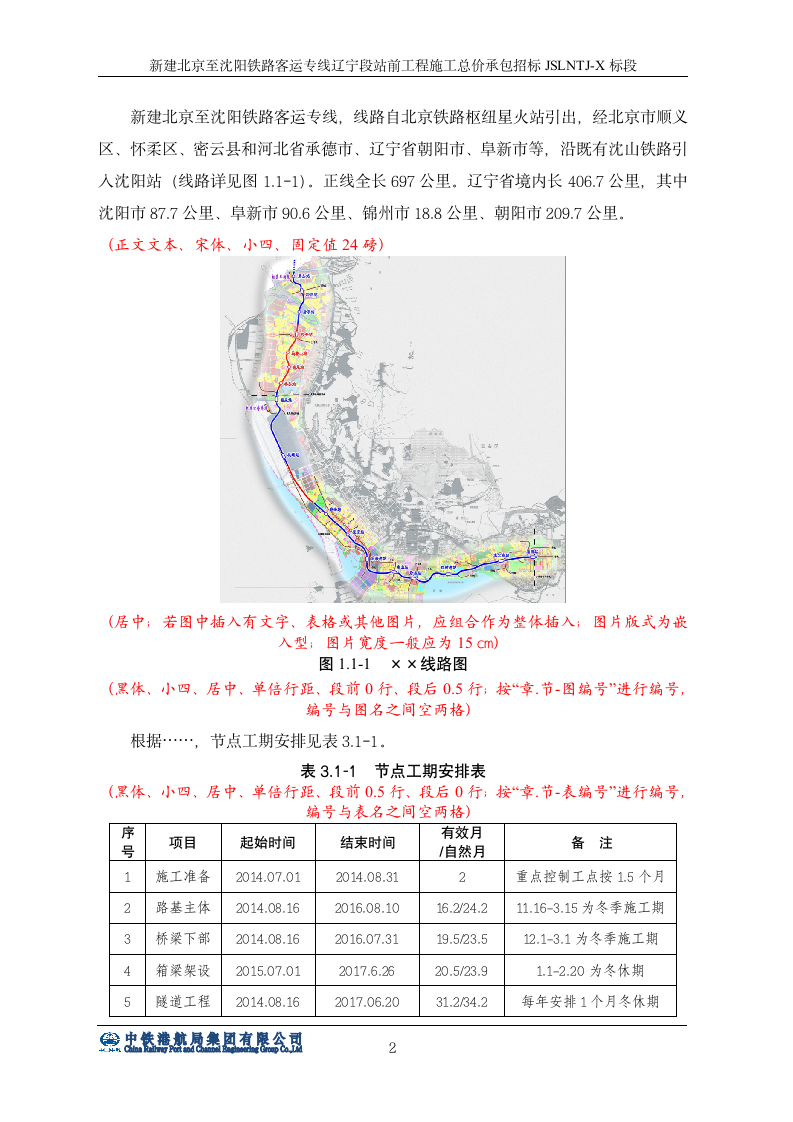 铁路工程投标书排版及格式要求第2页