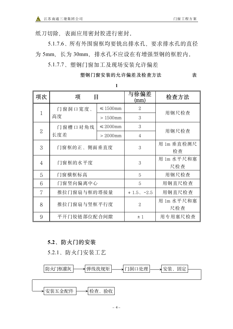 门窗工程施工方案第4页