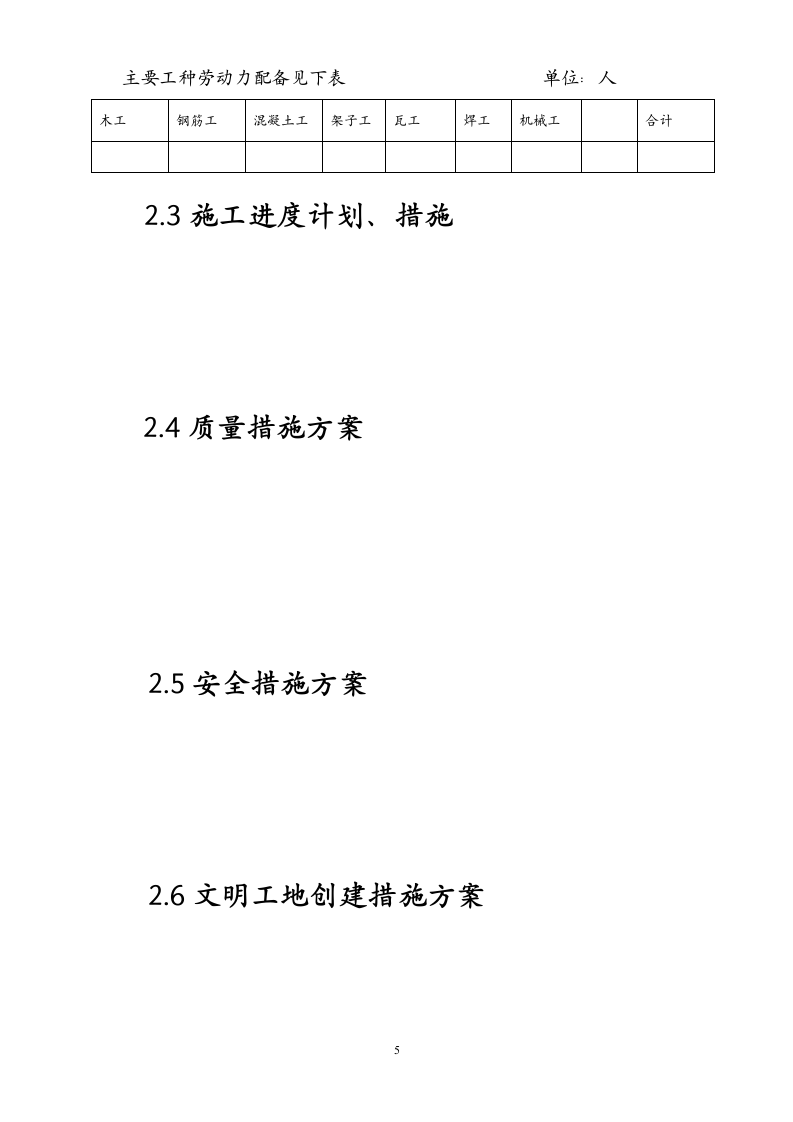 劳务施工投标书第5页