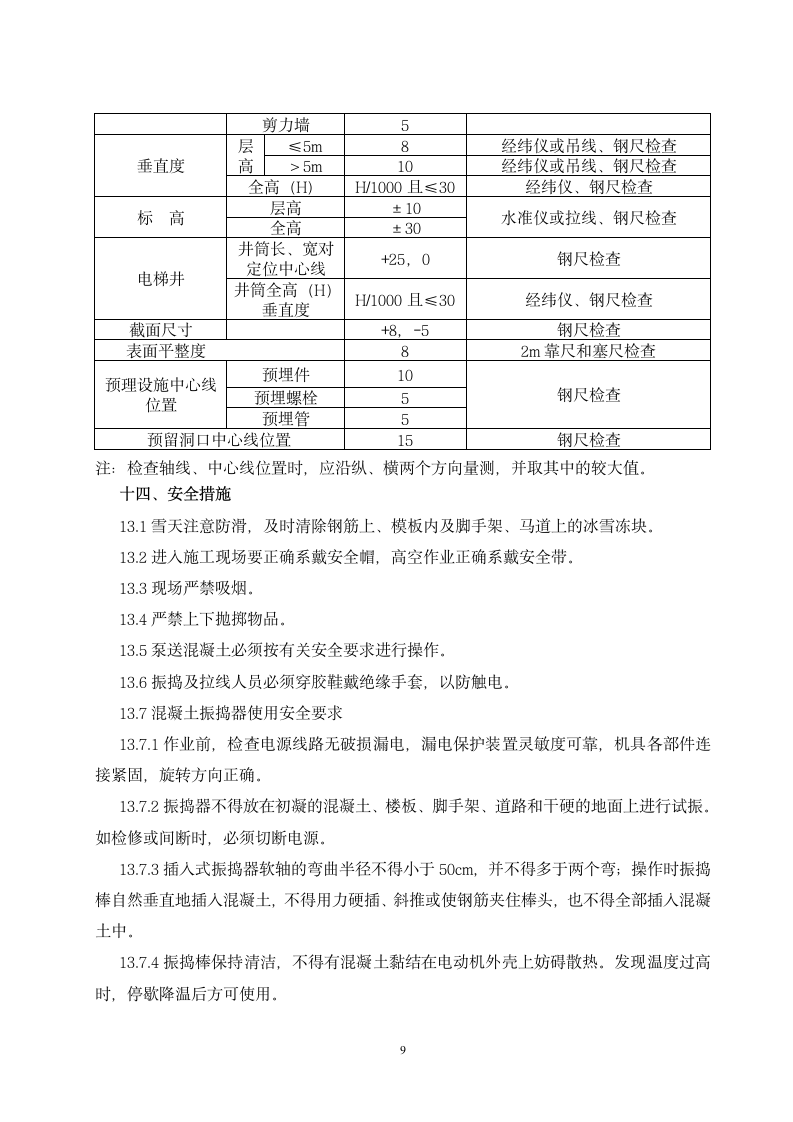 混凝土浇筑施工方案第9页