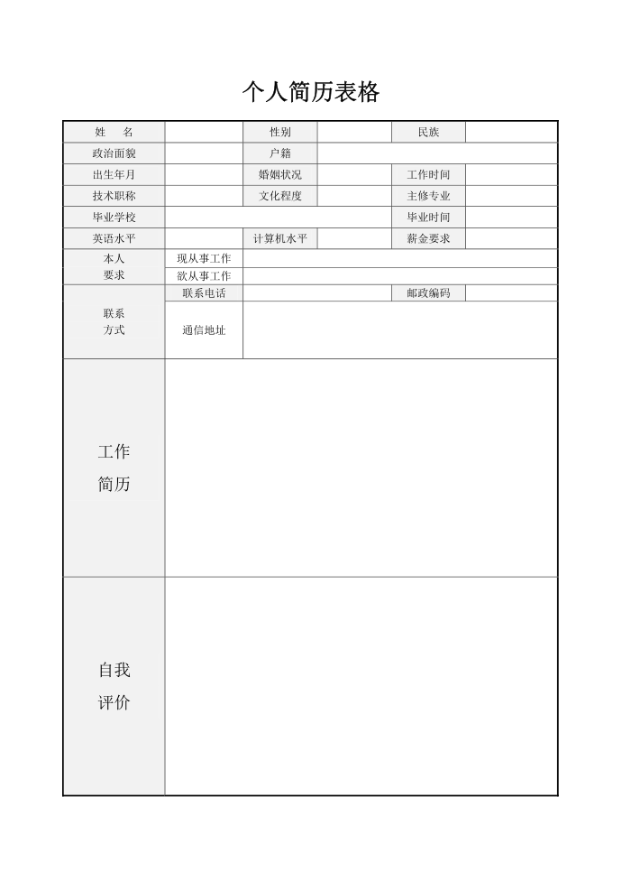 简历(模板)第2页