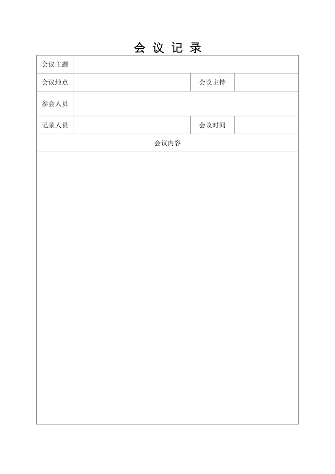 会议记录(模板)【范本模板】第1页