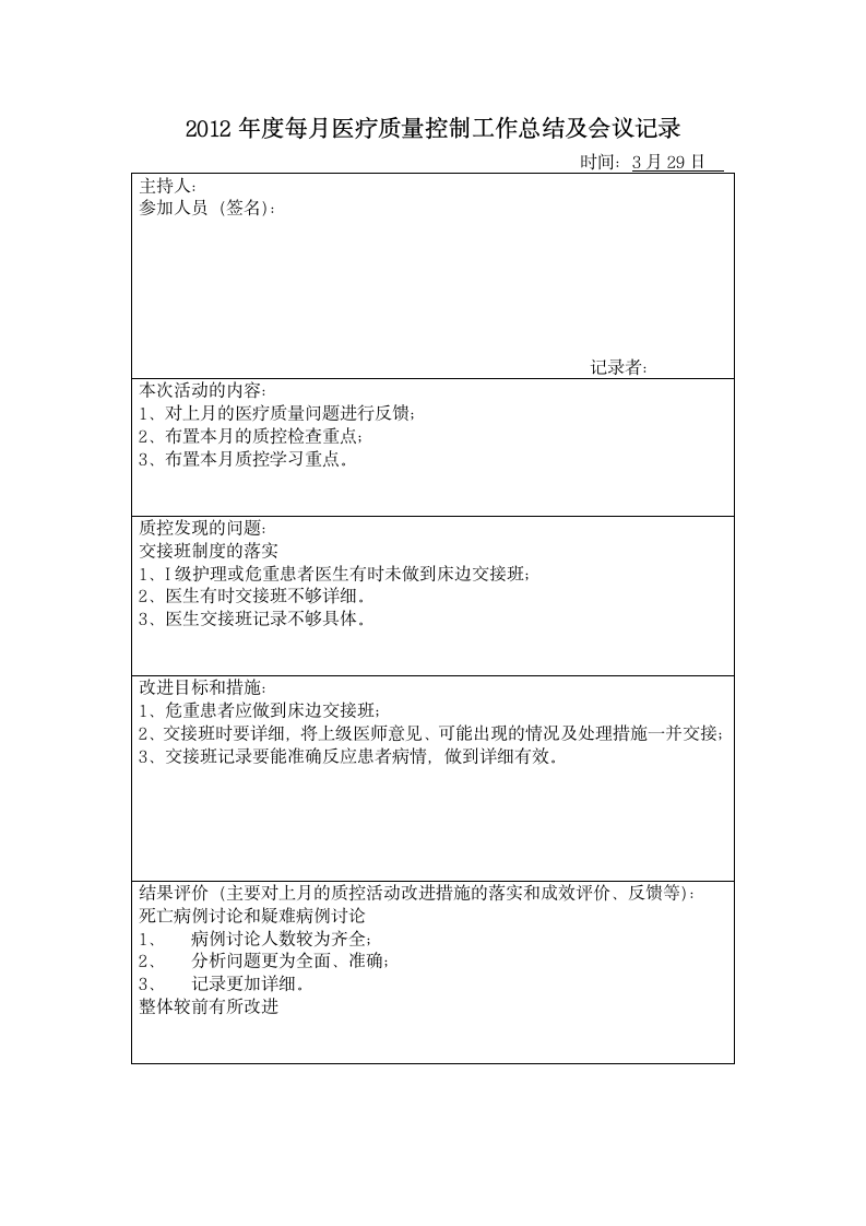 医疗质量控制总结模板第3页