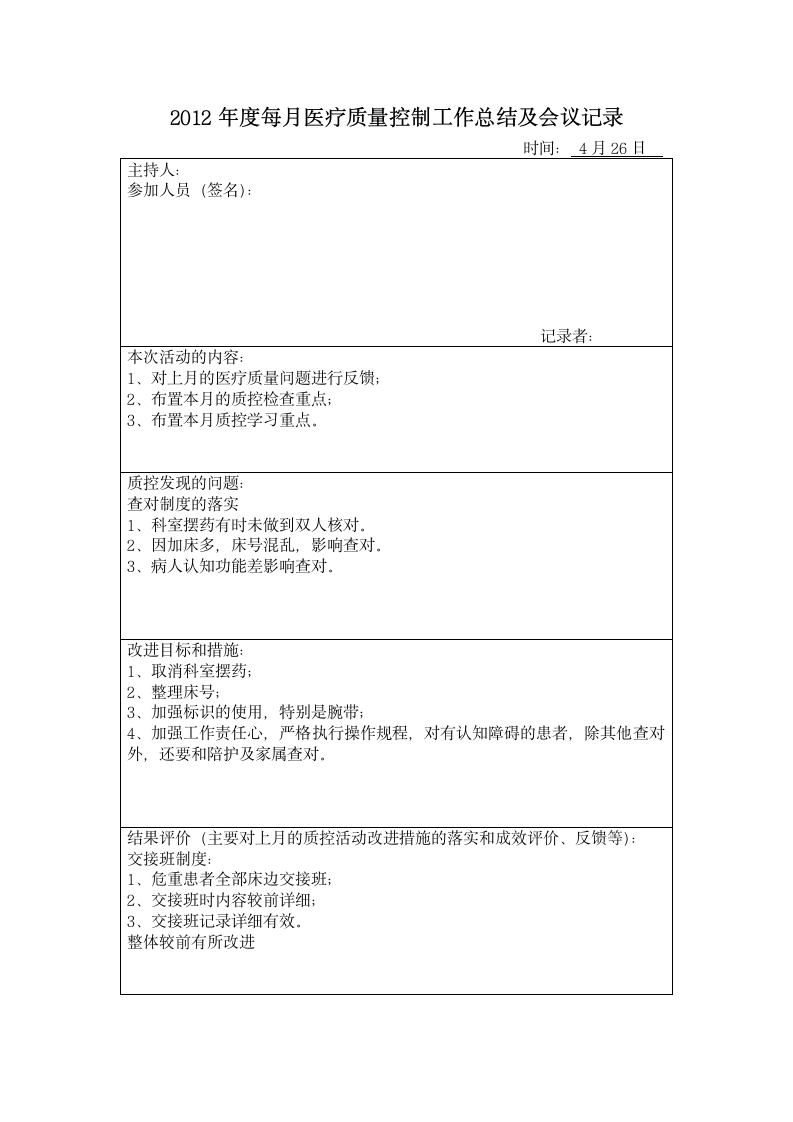 医疗质量控制总结模板第4页