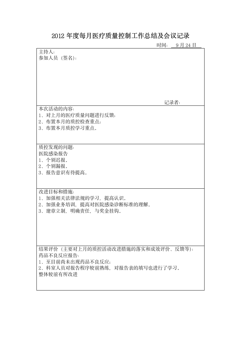 医疗质量控制总结模板第9页