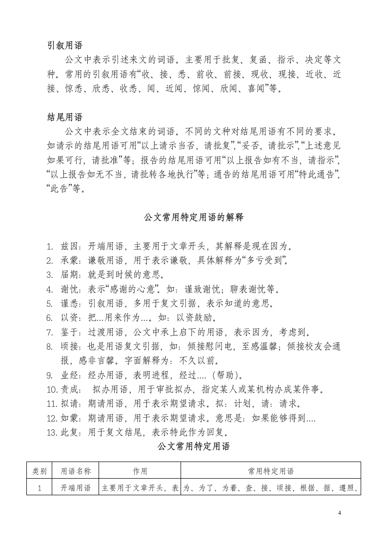 公文习惯用语汇编第4页