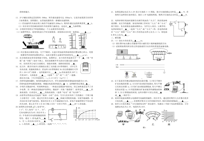 初三物理模拟试卷第2页