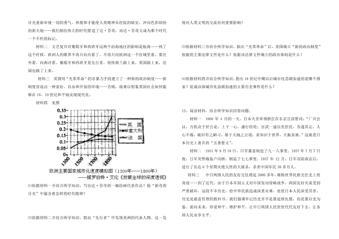 初三历史复习试卷第3页