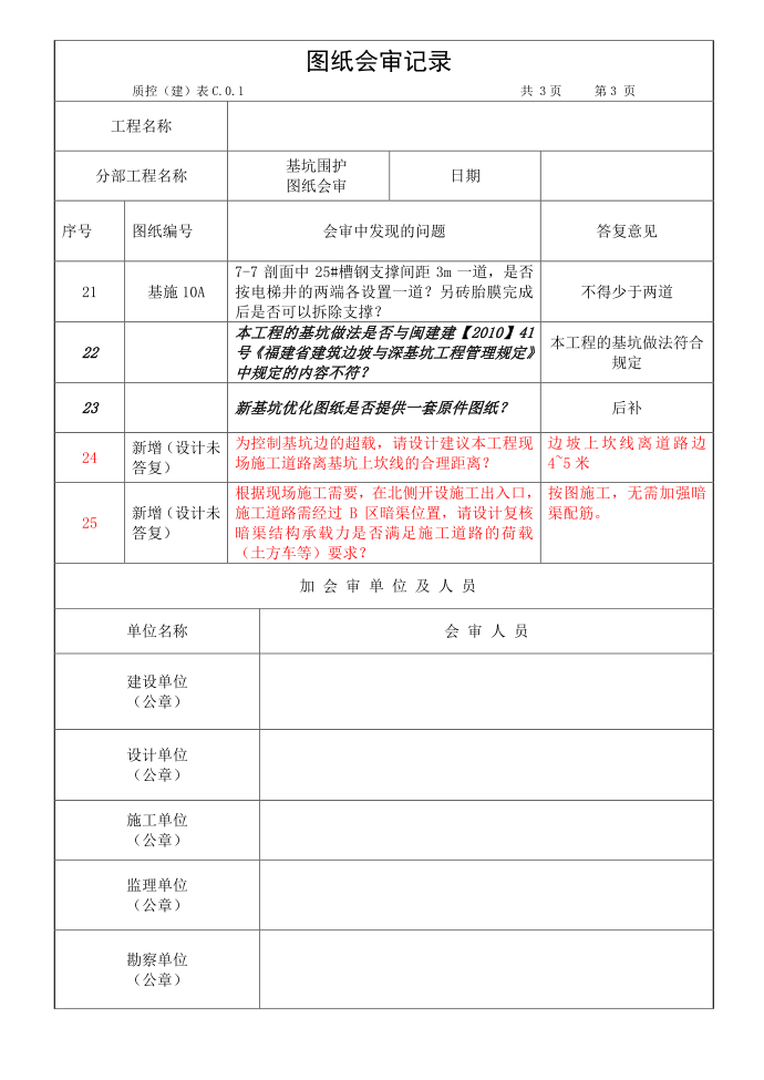 图纸会审模板范本第3页