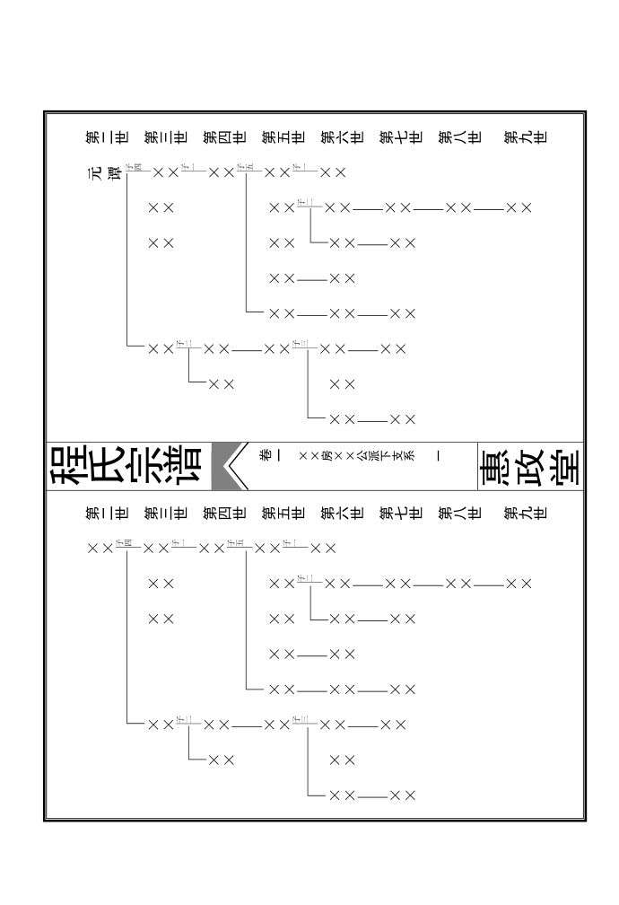 家谱电子版模板【范本模板】第1页