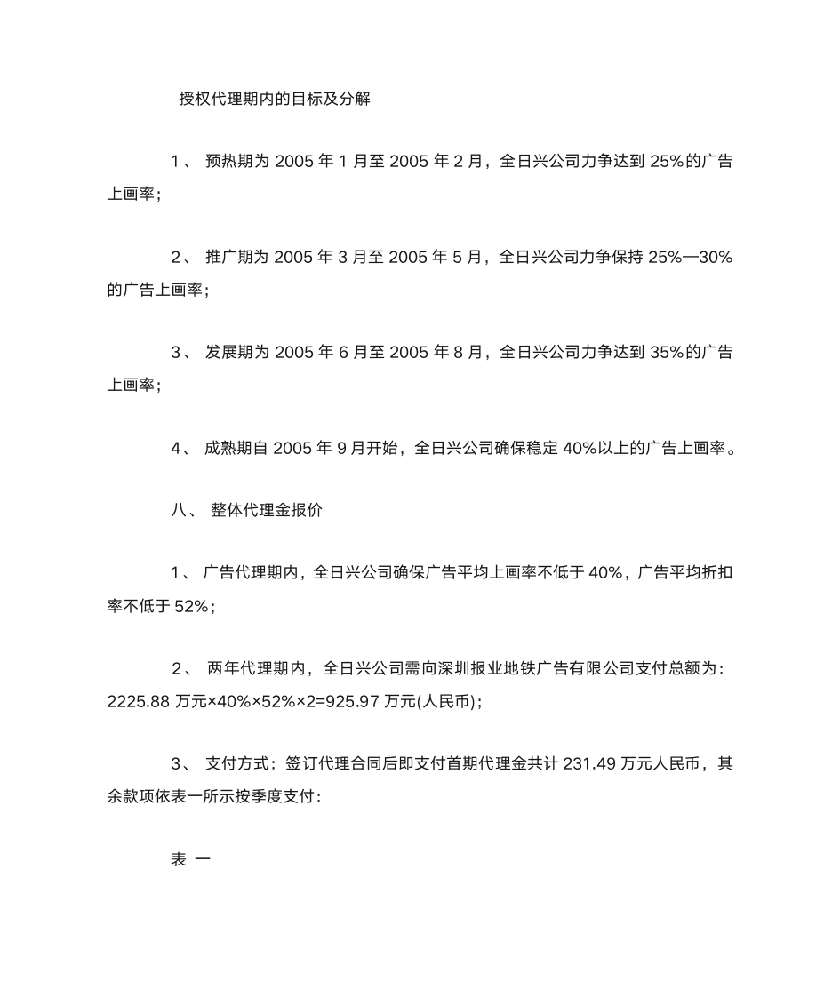 深圳报业地铁广告有限公司广告代理投标书第6页