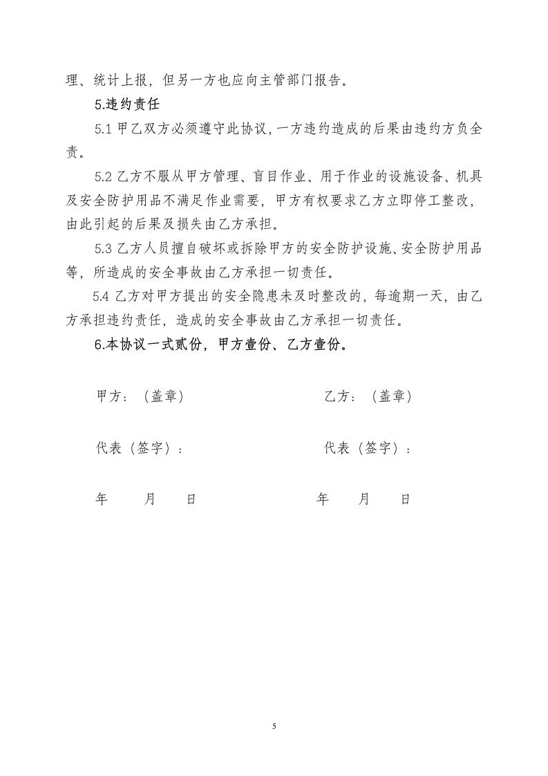 安全管理协议书第5页