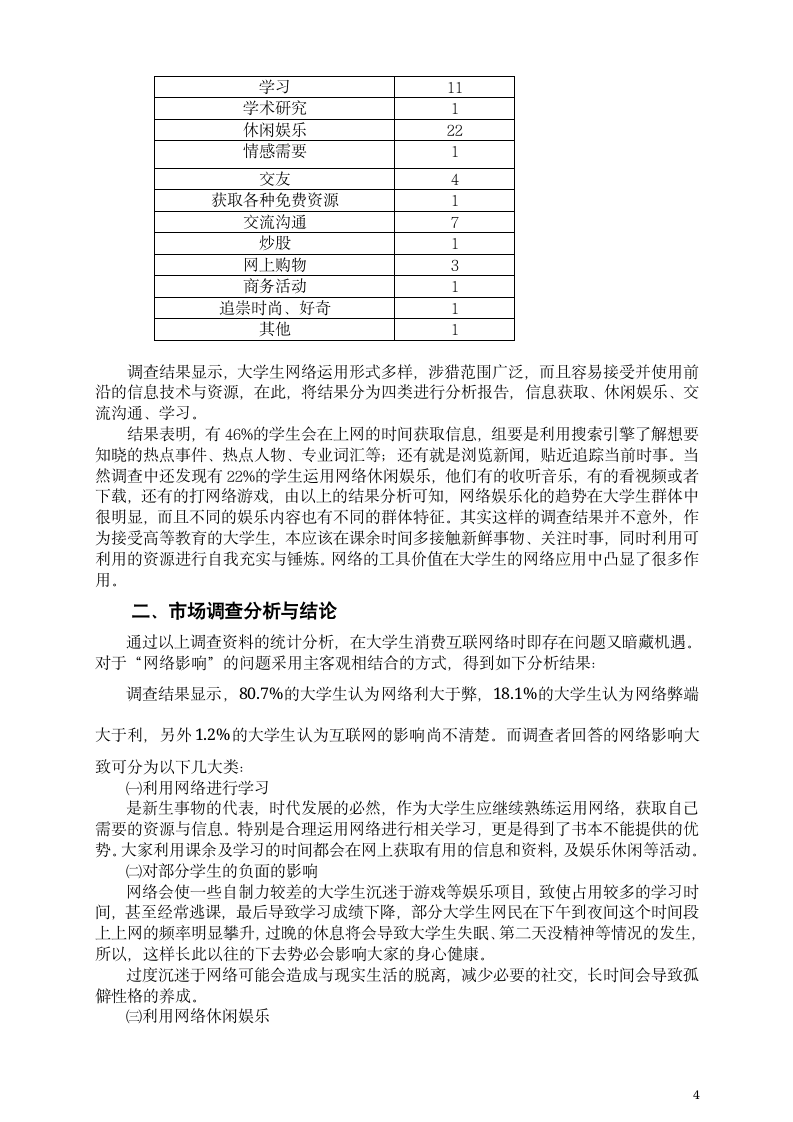 关于大学生互联网利用情况的调查报告第5页