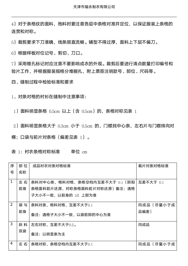 衬衫质量标准控制第3页