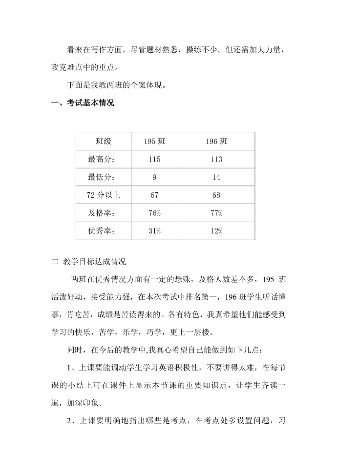 初一英语试卷分析第3页