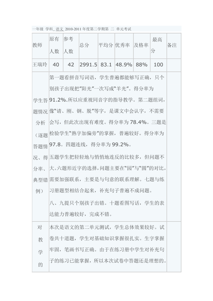 一年级学科