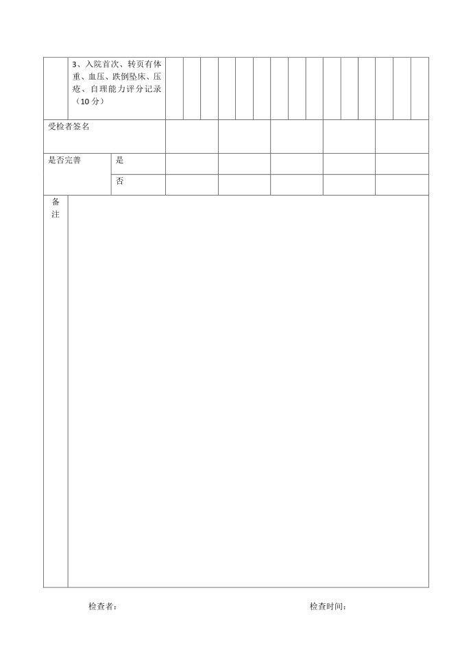 护理文书督查表第2页