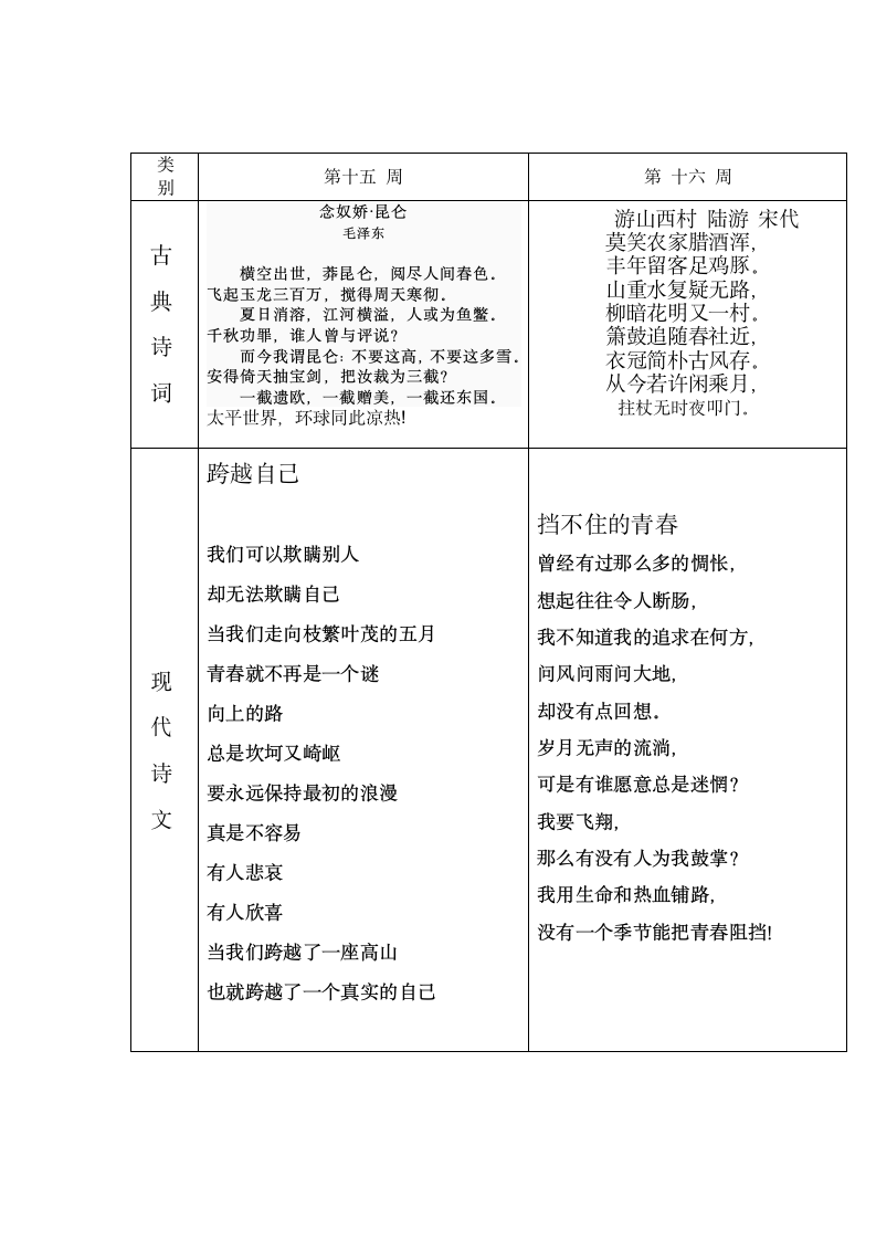 五年级晨诵篇目第9页