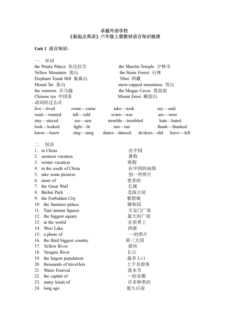 新起点六年级总结第1页