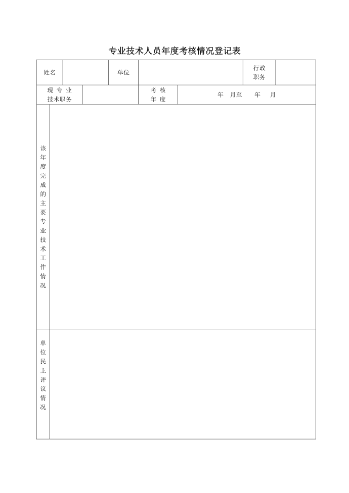 [应用文书]考核表