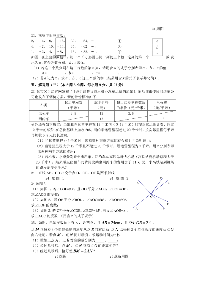 2024-2025初一数学试卷第3页