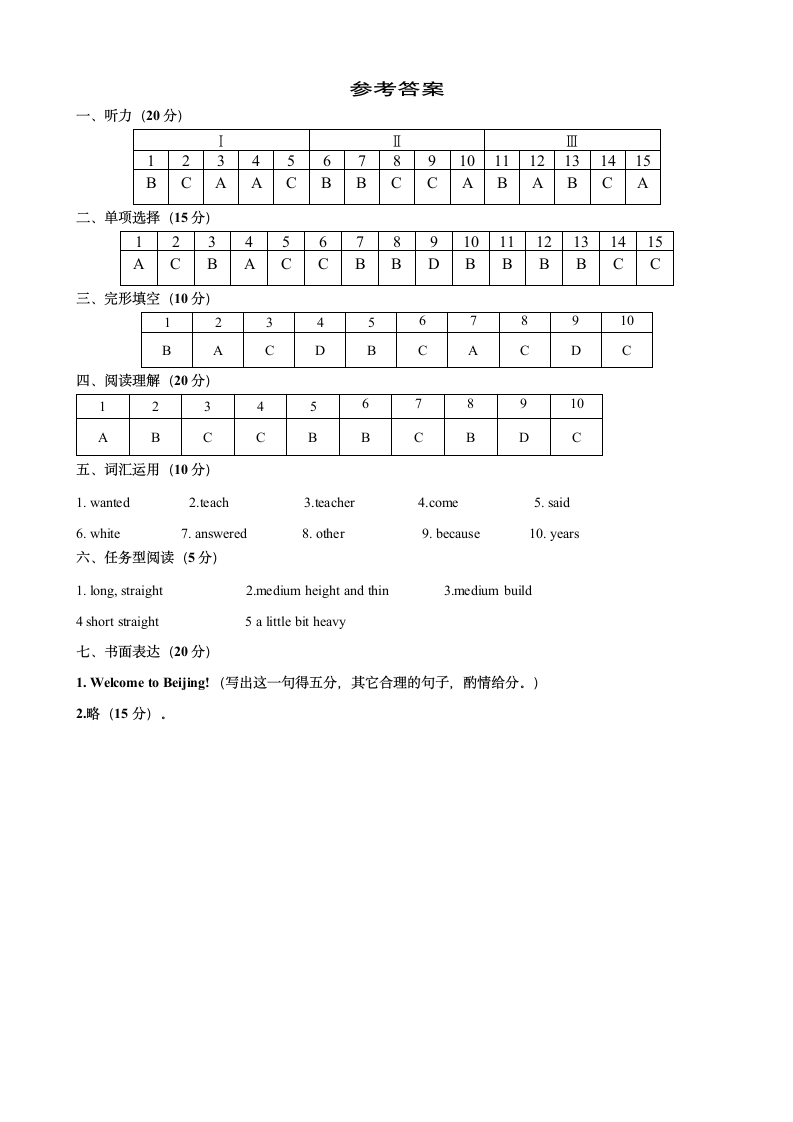 初一英语下册期末试卷&amp;答案第5页