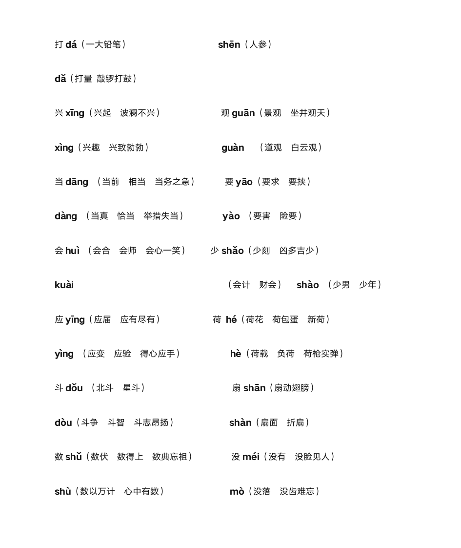 小学多音字1—6年级第2页