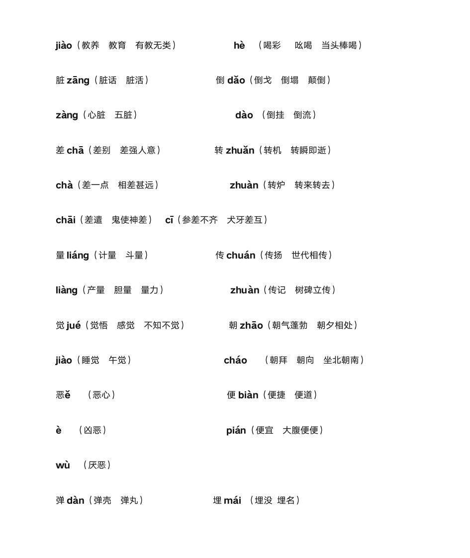 小学多音字1—6年级第4页