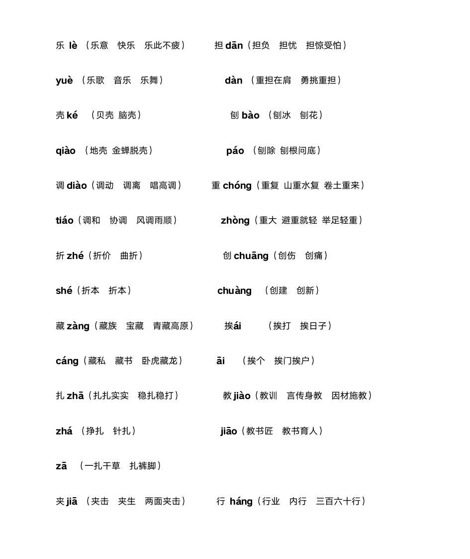 小学多音字1—6年级第6页