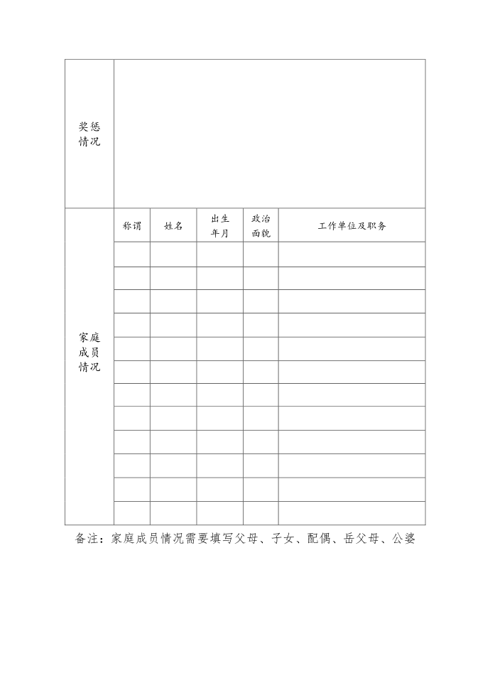 登记表第2页