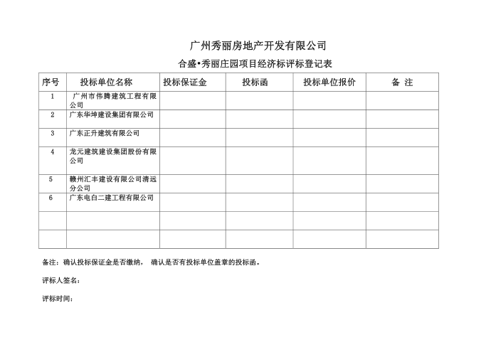 经济表登记表第2页