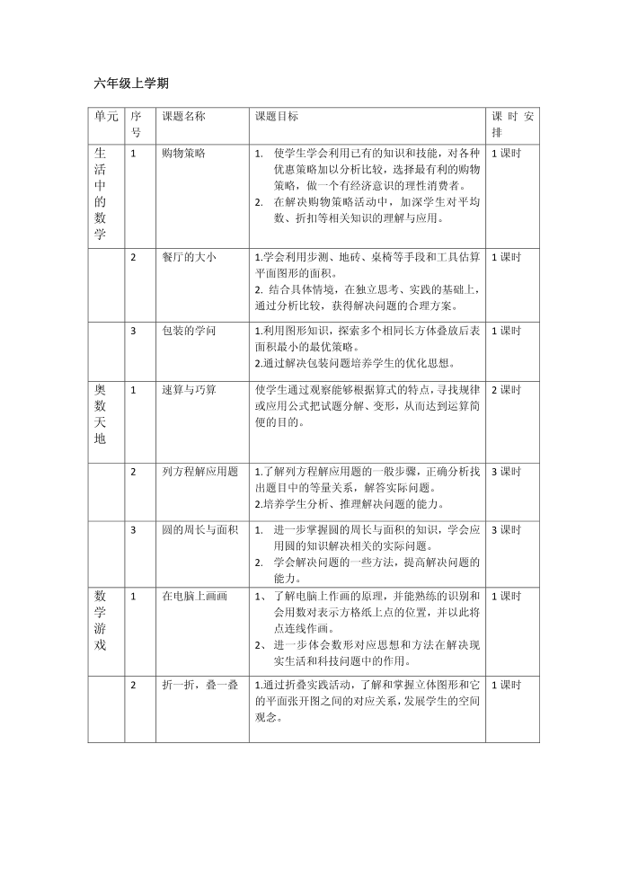 六年级大纲第1页